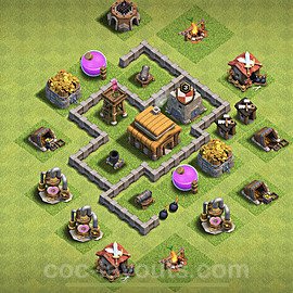 Full Upgrade TH3 Base Plan, Anti Everything, Town Hall 3 Max Levels Design, #93