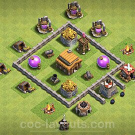 Full Upgrade TH3 Base Plan, Anti Everything, Town Hall 3 Max Levels Design 2021, #95