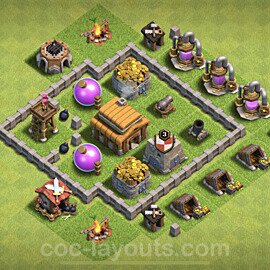 Clash Of Clans Map Town Hall 3 Best Th3 Trophy/Defense Base Layouts 2022 - Town Hall Level 3 Coc Trophy  Bases