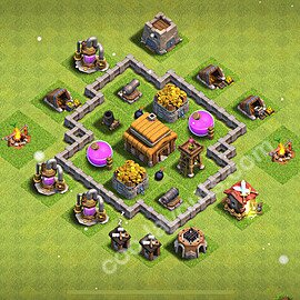 TH3 Trophy Base Plan, Anti Everything, Town Hall 3 Base Design 2025, #99