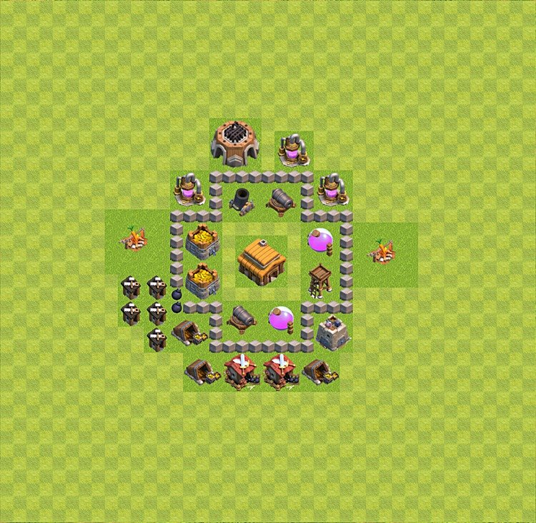 TH3 Trophy Base Plan, Town Hall 3 Base Design, #28