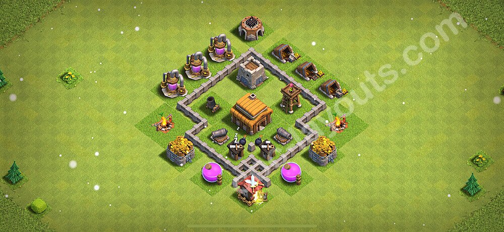 TH3 Anti 2 Stars Base Plan, Anti Everything, Town Hall 3 Base Design 2026, #90