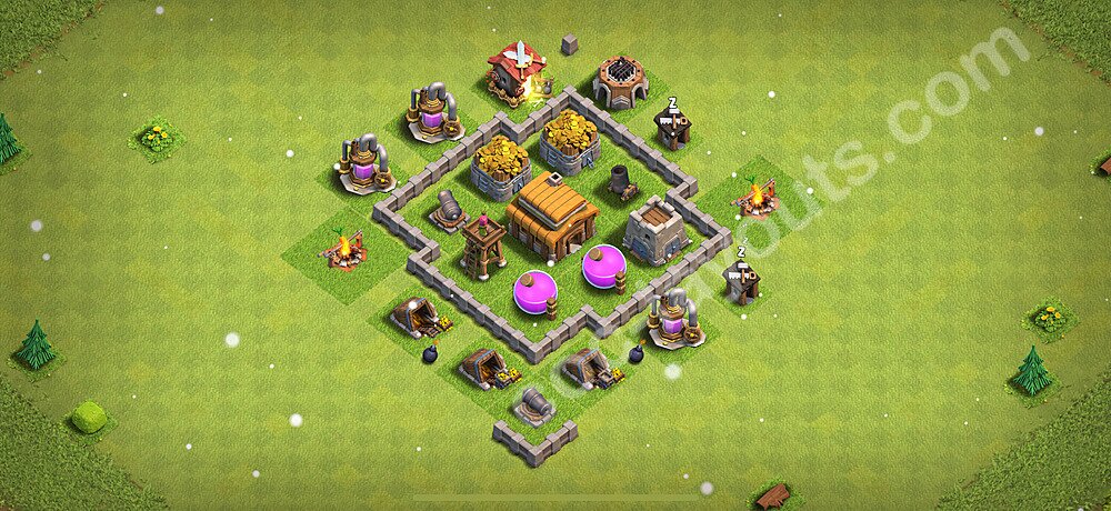 Défense Base HDV 3, Anti 3 étoiles, Hybride 2026 - Hôtel de Ville 3 Base - #98