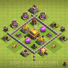 Diseño de aldea para farming -, Anti 3 Estrellas Ayuntamiento 3 al Maximo - Full COC TH3 Perfecta Distribucion 2024 - #106