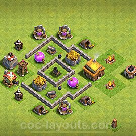 Diseño de aldea para farming - Ayuntamiento 3 al Maximo - Full COC TH3 Perfecta Distribucion 2024 - #107