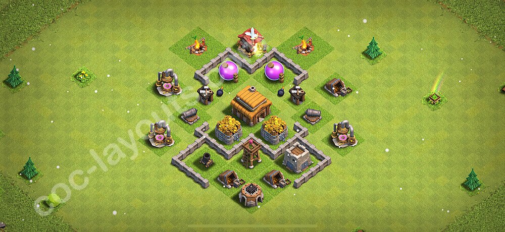 Diseño de aldea para farming Ayuntamiento 3 - COC TH3 Perfecta Distribucion 2025 - #112