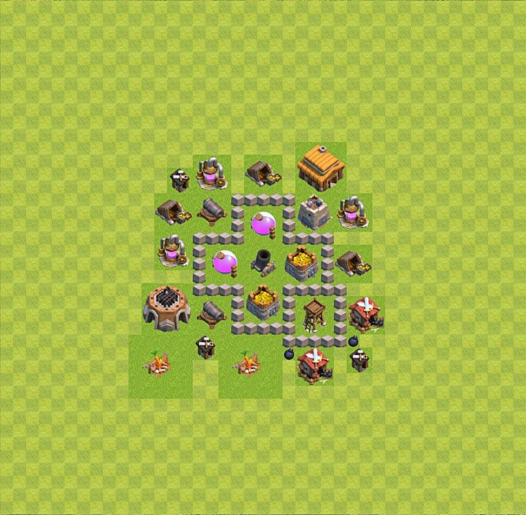 Diseño de aldea para farming Ayuntamiento 3 - COC TH3 Perfecta Distribucion - #14