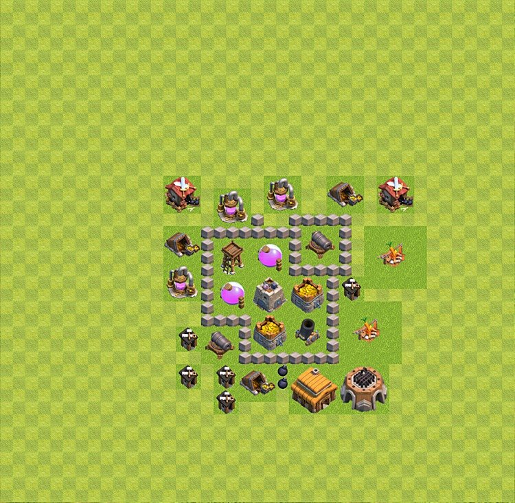 Diseño de aldea para farming Ayuntamiento 3 - COC TH3 Perfecta Distribucion - #26