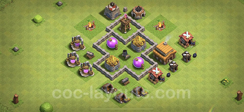 Diseño de aldea para farming - Ayuntamiento 3 al Maximo - Full COC TH3 Perfecta Distribucion - #49