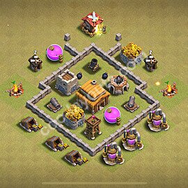 Ustawienie baza wojskowa TH3, Anty Wszystko - Ratusz poziom 3 - COC 2025 - #2