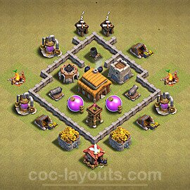 Die Anti 2 Sterne Clan War Base RH3 2024 - COC Rathaus Level 3 Kriegsbase (CK / CW) - #20