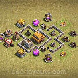 Die Clan War Base RH3, Anti 3 Sterne, Anti Alles 2024 - COC Rathaus Level 3 Kriegsbase (CK / CW) - #21