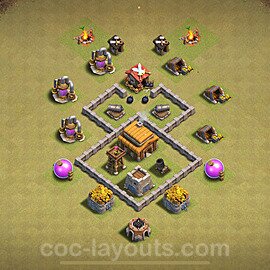 Die Anti 3 Sterne Clan War Base RH3 2024 - COC Rathaus Level 3 Kriegsbase (CK / CW) - #23