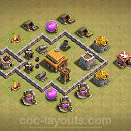 Die Clan War Base RH3, Anti 2 Sterne, Anti Alles 2024 - COC Rathaus Level 3 Kriegsbase (CK / CW) - #24