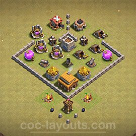 Die Clan War Base RH3, Anti Alles, Hybrid 2024 - COC Rathaus Level 3 Kriegsbase (CK / CW) - #25