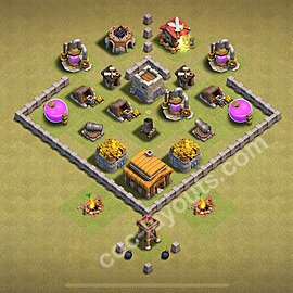Ustawienie baza wojskowa TH3, Anty Wszystko, Hybrydowy - Ratusz poziom 3 - COC 2025 - #25