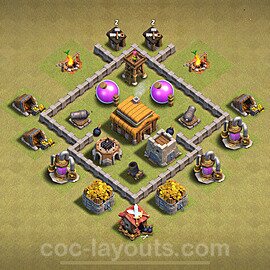 Die Anti 2 Sterne Clan War Base RH3 2024 - COC Rathaus Level 3 Kriegsbase (CK / CW) - #26