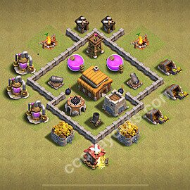 Die Anti 2 Sterne Clan War Base RH3 2025 - COC Rathaus Level 3 Kriegsbase (CK / CW) - #26