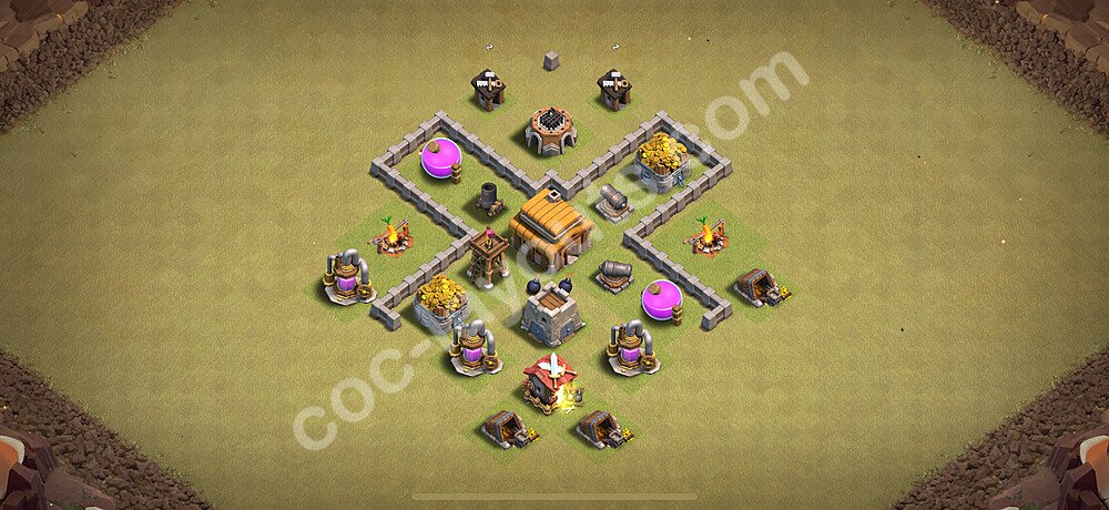 Top Base de Guerre HDV 3, Anti 3 étoiles, Hybride 2025 gdc - Hôtel de Ville 3 Base - #18