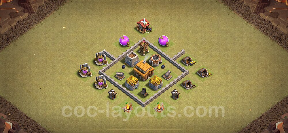 TH3 War Base Plan, Anti 3 Stars, Anti Everything, Town Hall 3 CWL Design 2024, #19