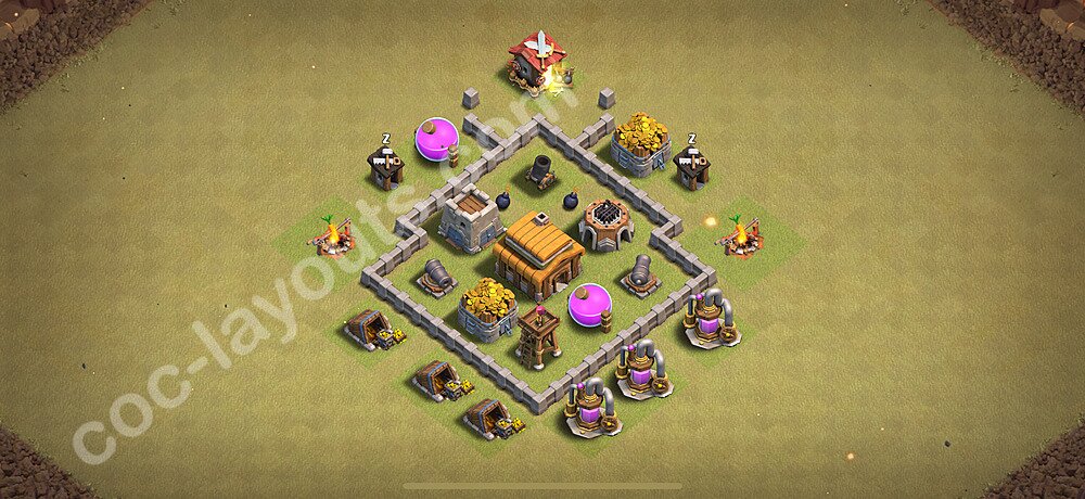 TH3 Anti 2 Stars CWL War Base Plan, Anti Everything, Town Hall 3 Design 2025, #2
