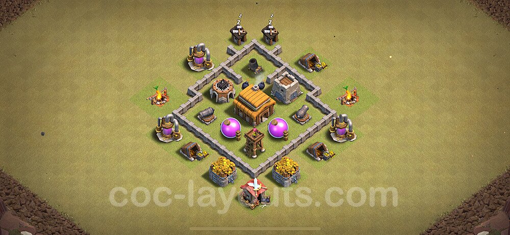 Die Anti 2 Sterne Clan War Base RH3 2024 - COC Rathaus Level 3 Kriegsbase (CK / CW) - #20