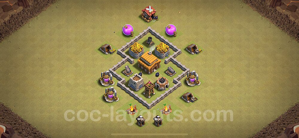 TH3 War Base Plan, Anti 2 Stars, Anti Everything, Town Hall 3 CWL Design 2024, #22