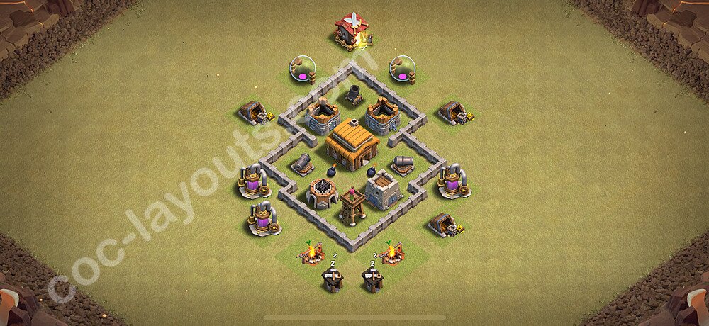 Diseño de aldea para Guerra Ayuntamiento 3, Anti 2 Estrellas, Anti Todo - COC TH3 Perfecta Distribucion 2026 - #22