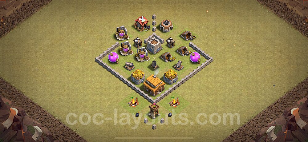 TH3 War Base Plan, Anti Everything, Hybrid, Town Hall 3 CWL Design 2024, #25