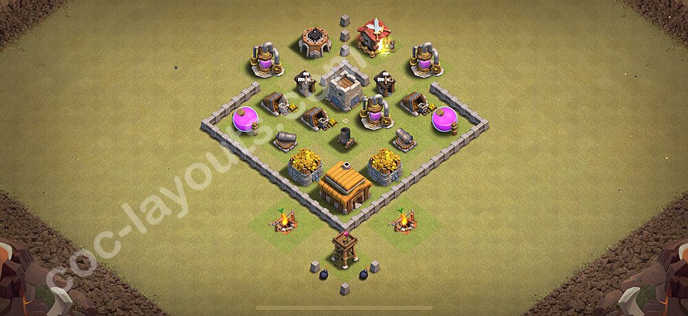 TH3 War Base Plan, Anti Everything, Hybrid, Town Hall 3 CWL Design 2026, #25