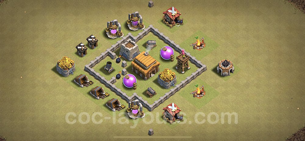 Diseño de aldea para Guerra Anti 3 Estrellas Ayuntamiento 3, Anti Todo - COC TH3 Perfecta Distribucion - #3