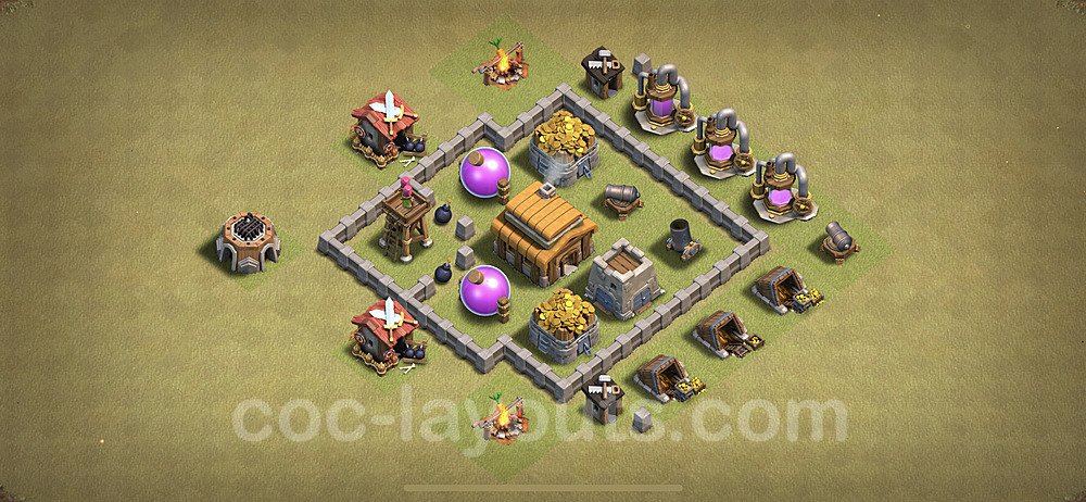 TH3 War Base Plan, Anti Everything, Anti 3 Stars, Town Hall 3 CWL Design, #6