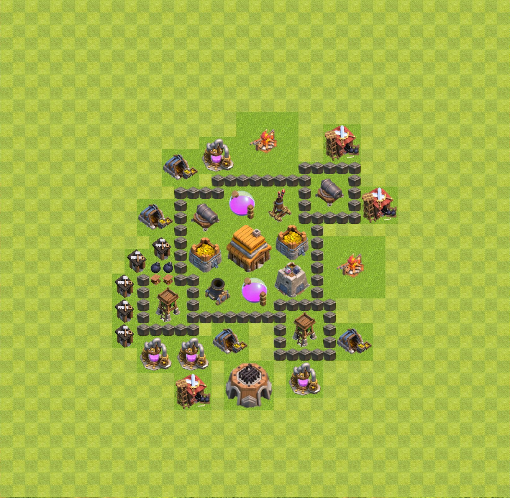 clash of clans level 4 town hall
