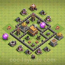 Anti Everything TH4 Base Plan with Link, Copy Town Hall 4 Design 2022, #117