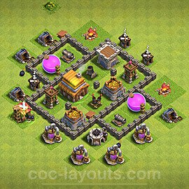 Die Anti 2 Sterne Base RH4 + Link, Hybrid 2024 - COC Rathaus 4 Kopieren Base - #125