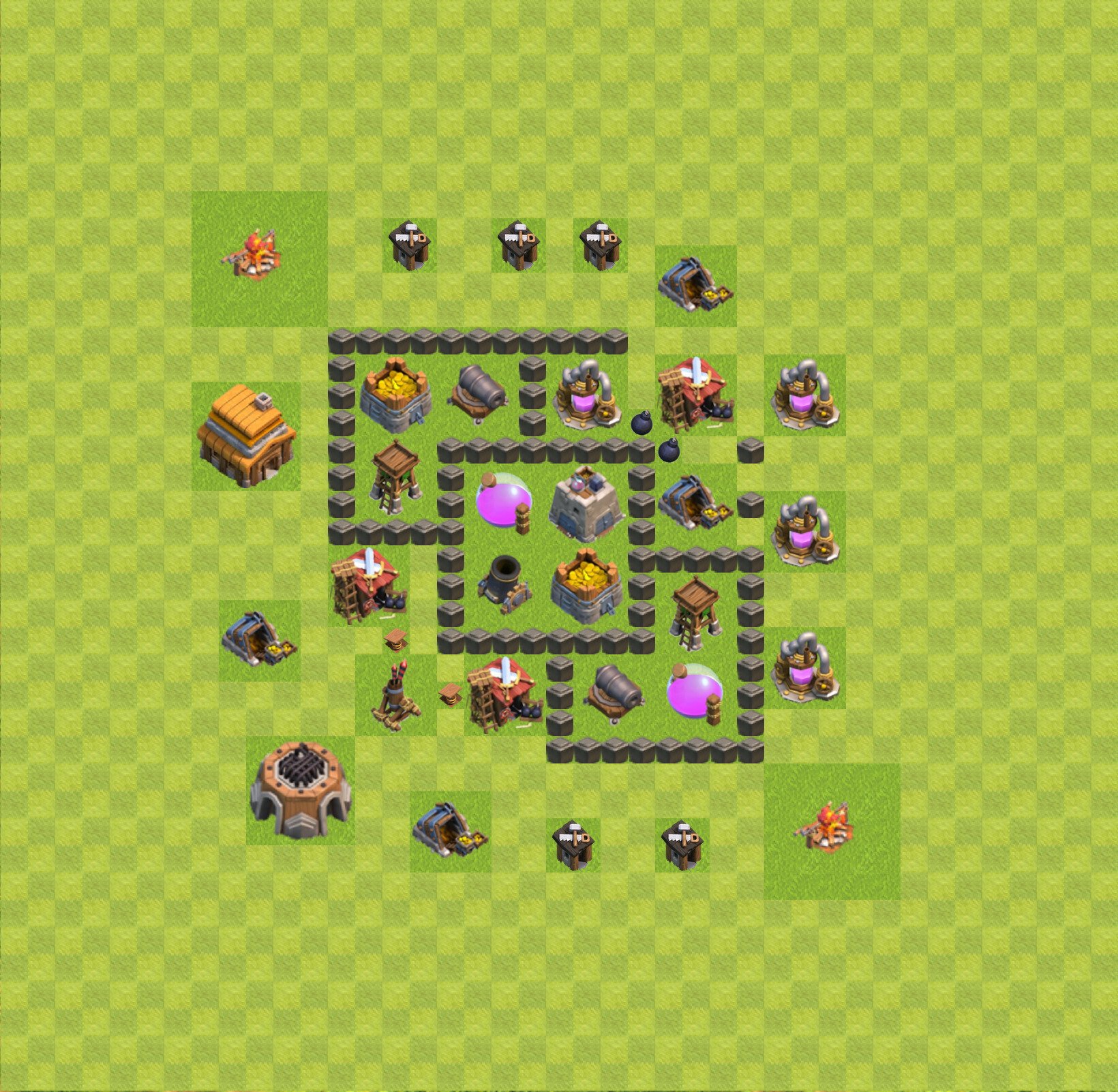 Farming Base TH4 - plan / layout / design - Clash of Clans - (#29) .