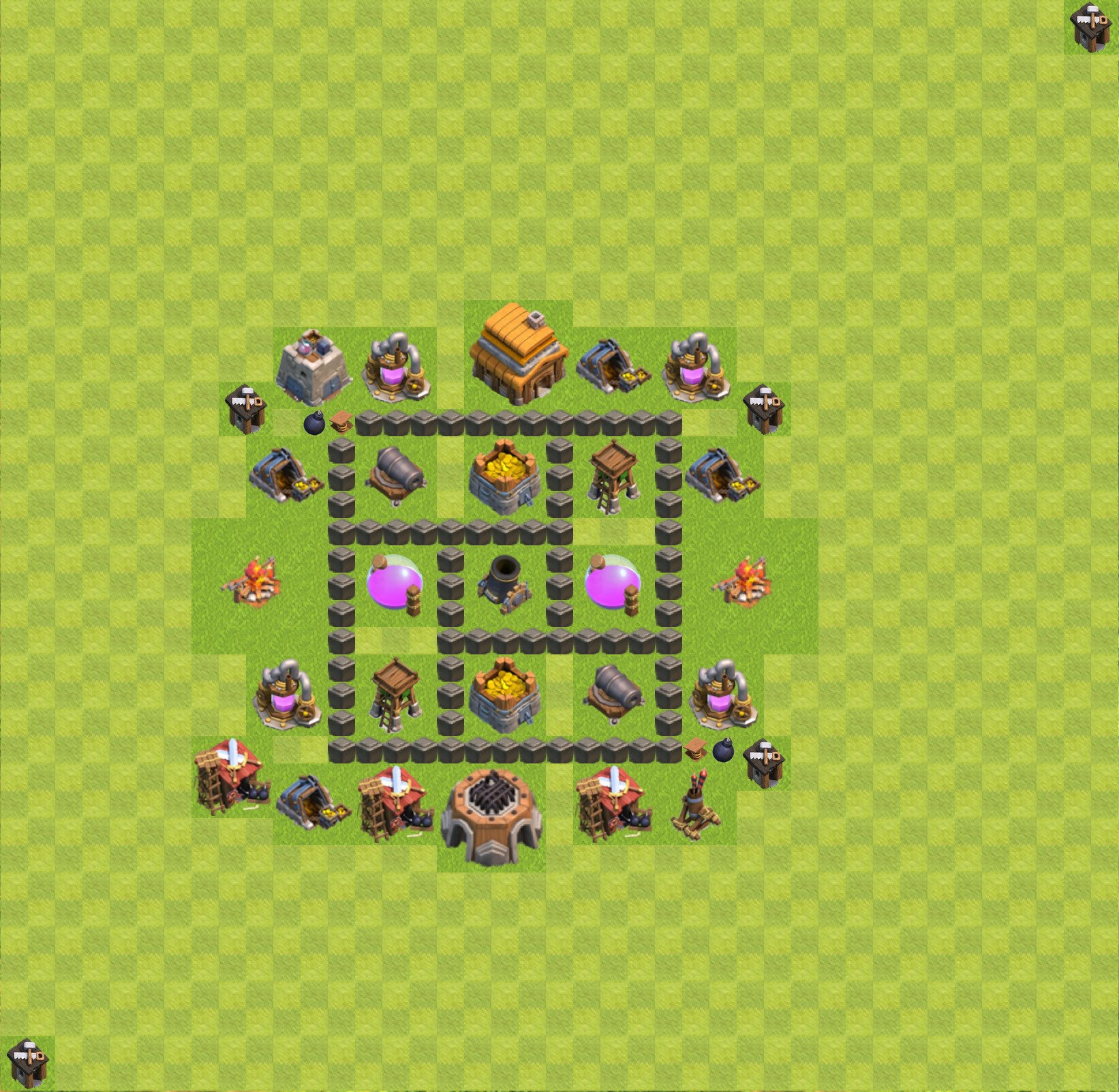 Farming Base TH4 - plan / layout / design - Clash of Clans - (#34) .