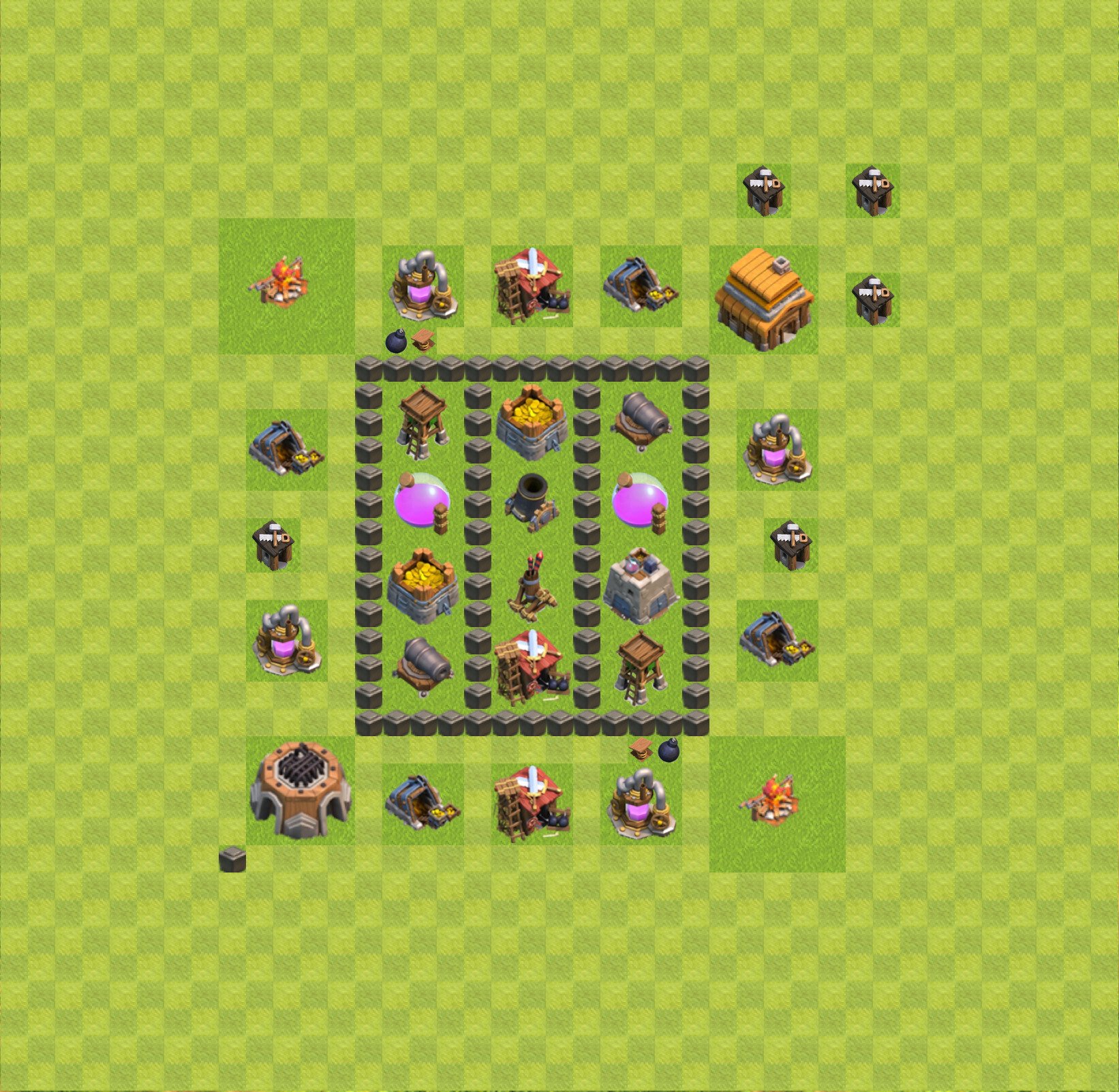 Farming Base TH4 - plan / layout / design - Clash of Clans - (#36) .