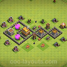 Gute Base für Farm RH4 + Link 2024 - COC Rathaus 4 - #108