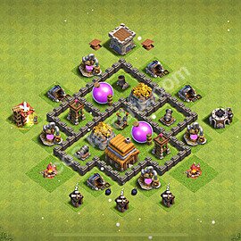 Diseño de aldea para farming - Copiar, Anti Aire Ayuntamiento 4 al Maximo - Full COC TH4 Perfecta Distribucion 2025 + Enlace - #110