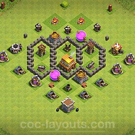 Gute Base für Farm RH4 + Link 2024 - COC Rathaus 4 - #111