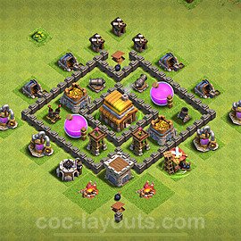 Farming Base Village HDV 4 + Lien (Link), Hybride 2024 - Hôtel de Ville 4 Base Copier - #117