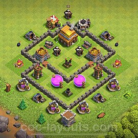 Diseño de aldea para farming - Copiar, Anti Todo Ayuntamiento 4 al Maximo - Full COC TH4 Perfecta Distribucion 2024 + Enlace - #120