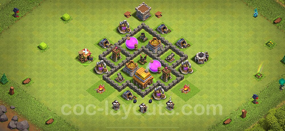 Die Max Base für Farm RH4 + Link, Anti Air 2024 - COC Rathaus 4 - #110