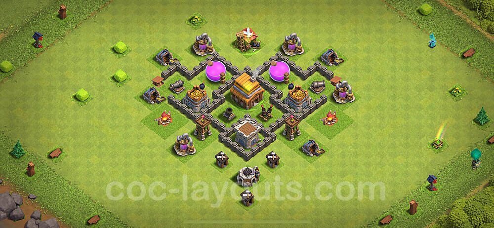 Gute Base für Farm RH4 + Link, Hybrid 2024 - COC Rathaus 4 - #118