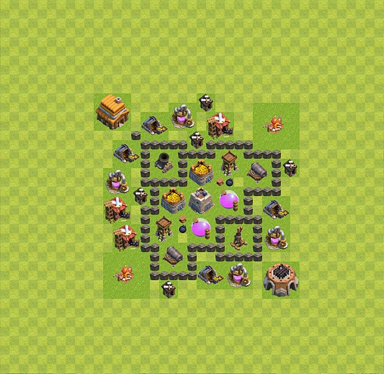 Base plan TH4 (design / layout) for Farming, #24