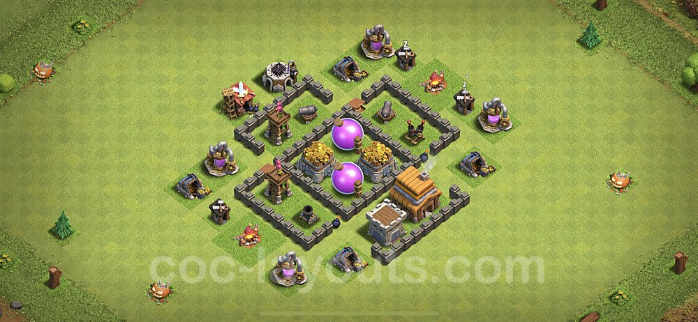 Base plan TH4 (design / layout) with Link for Farming, #99