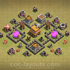 Die Anti 3 Sterne Clan War Base RH4 + Link, Hybrid 2024 - COC Rathaus Level 4 Kriegsbase (CK / CW) - #20