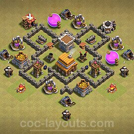 Die Anti 2 Sterne Clan War Base RH4 + Link, Anti Alles 2024 - COC Rathaus Level 4 Kriegsbase (CK / CW) - #26