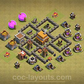 Die Clan War Base RH4 + Link, Anti Alles 2024 - COC Rathaus Level 4 Kriegsbase (CK / CW) - #27